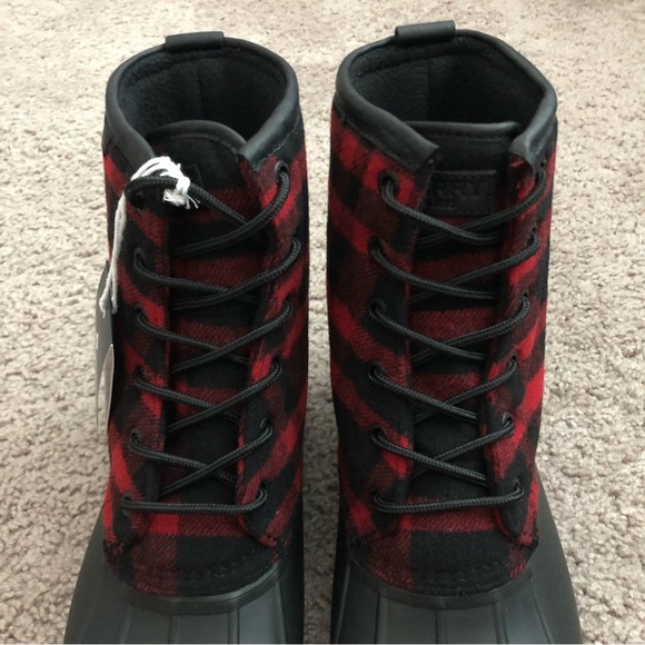 Sperry Men's Wool Buffalo Plaid Duck Boots - Picture 5 of 9